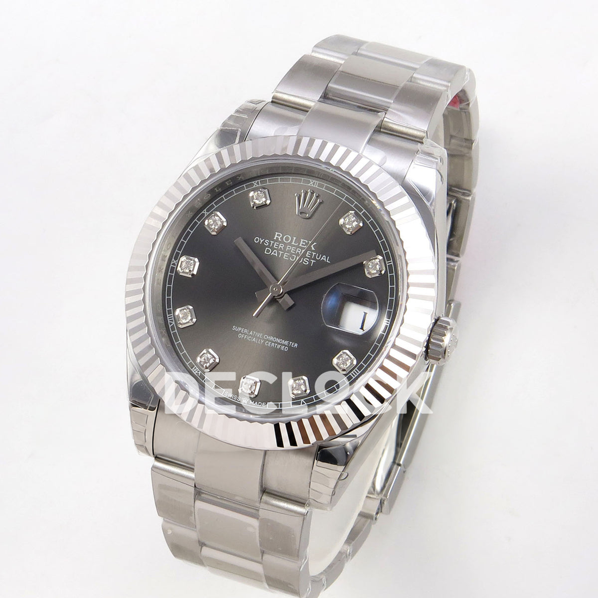 Rolex Datejust 41 126334 VSF Grey Diamond Dial Oyster VS3235 V2s replica - three quarter