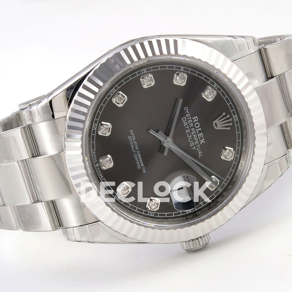 Rolex Datejust 41 126334 VSF Grey Diamond Dial Oyster VS3235 V2s replica - full watch left