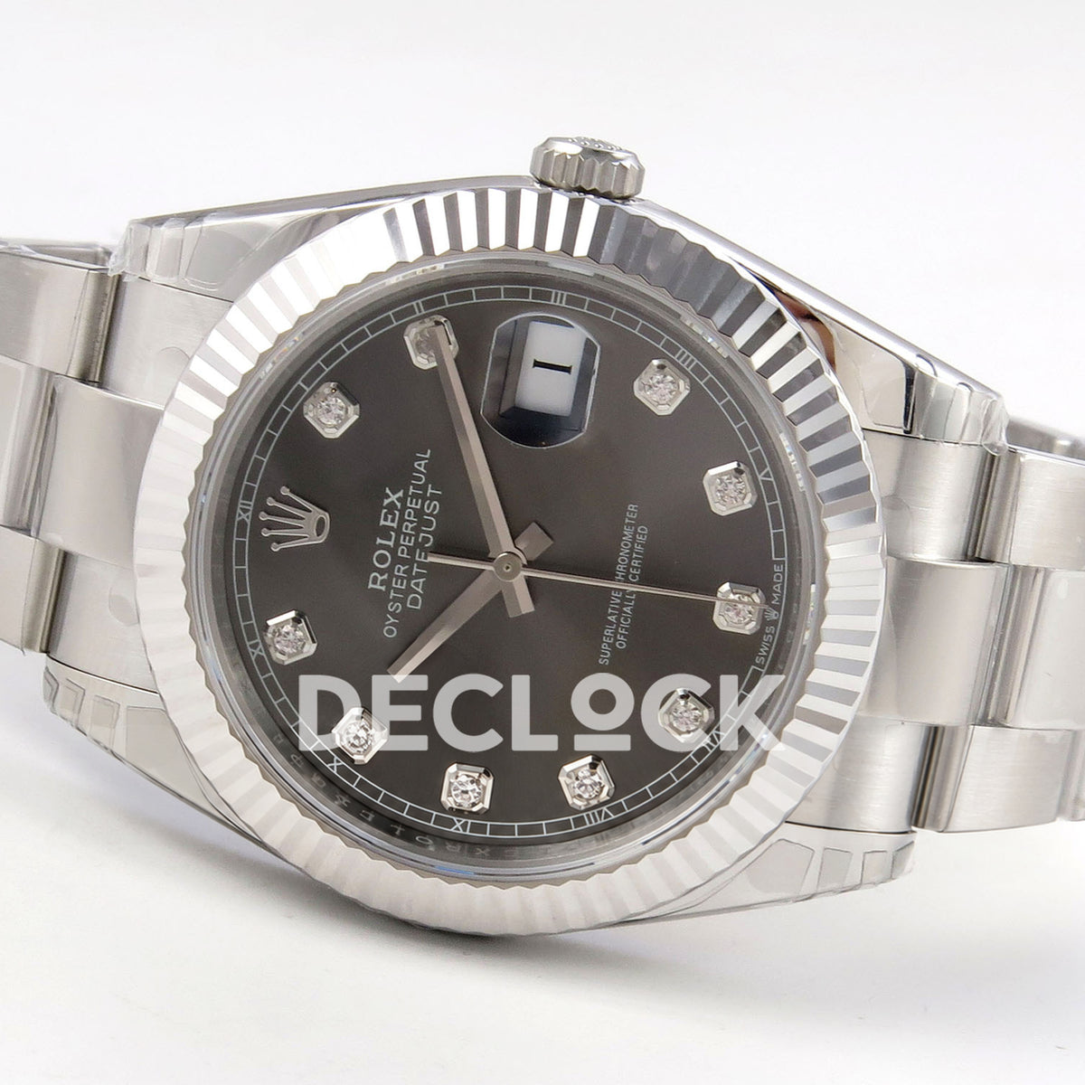 Rolex Datejust 41 126334 VSF Grey Diamond Dial Oyster VS3235 V2s replica - full watch right