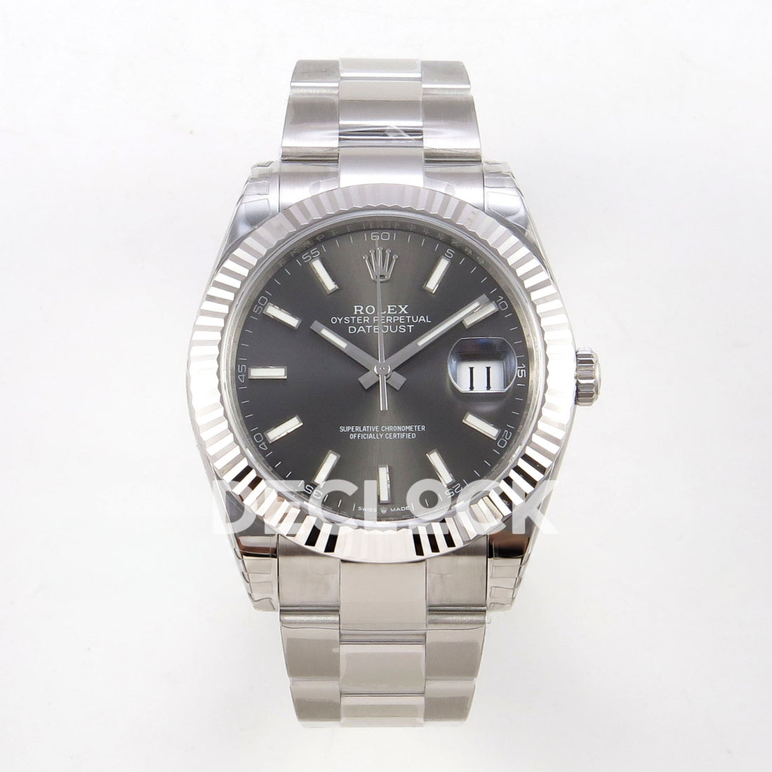 Rolex Datejust 41 126334 VSF Grey Stick Dial Oyster VS3235 V2s replica - front 126334