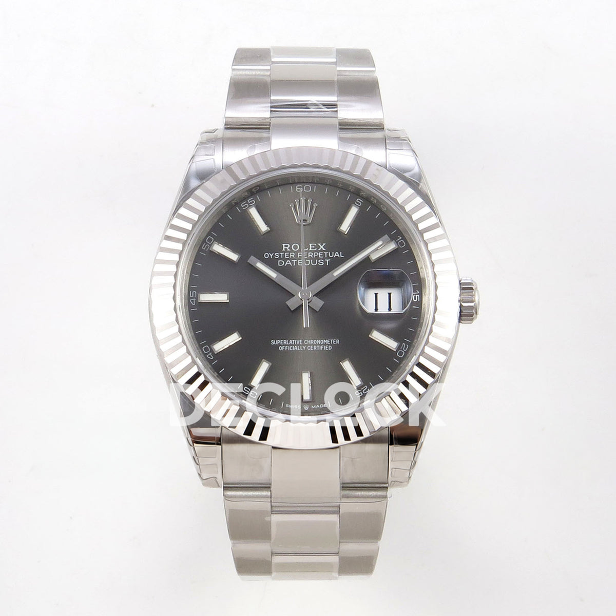 Rolex Datejust 41 126334 VSF Grey Stick Dial Oyster VS3235 V2s replica - front