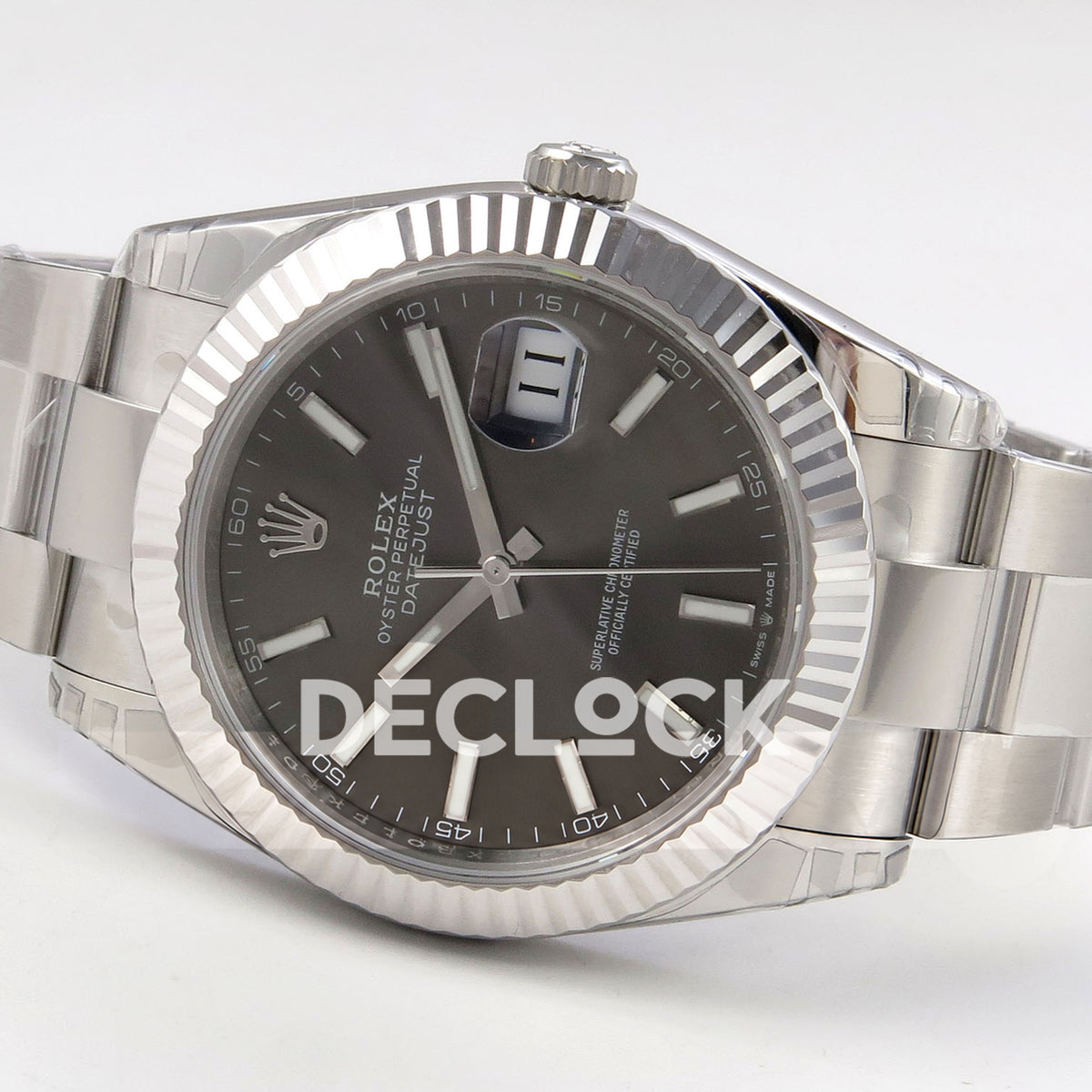 Rolex Datejust 41 126334 VSF Grey Stick Dial Oyster VS3235 V2s replica - full watch right