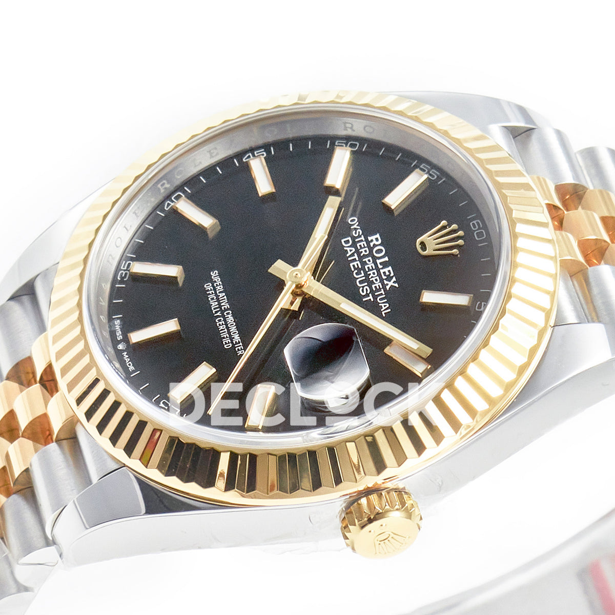Rolex Datejust 41 Black Yellow Gold Clean Jubilee — Πλάγια όψη καντράν