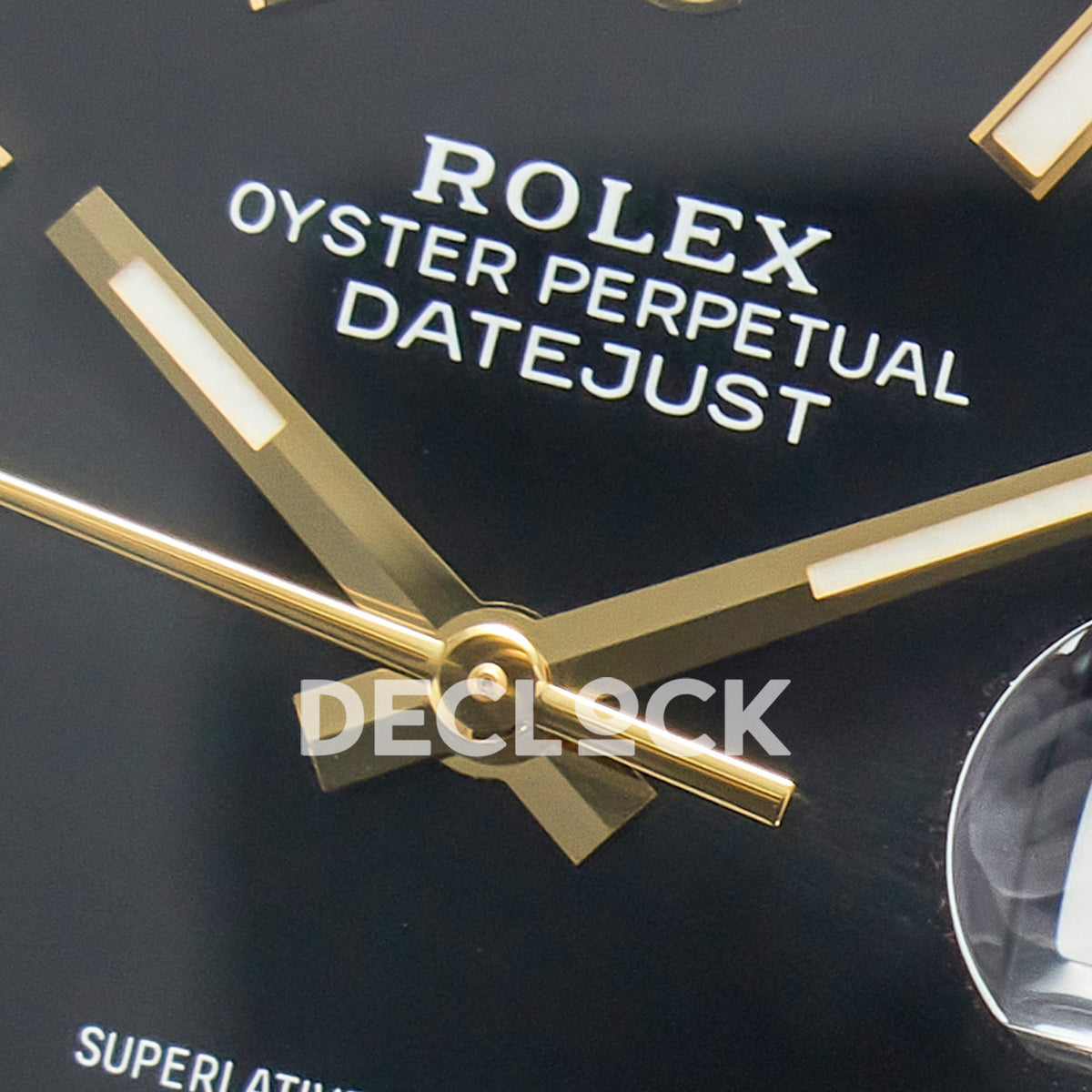 Rolex Datejust 41 Black Yellow Gold Clean Jubilee — Κέντρο καντράν και δείκτες