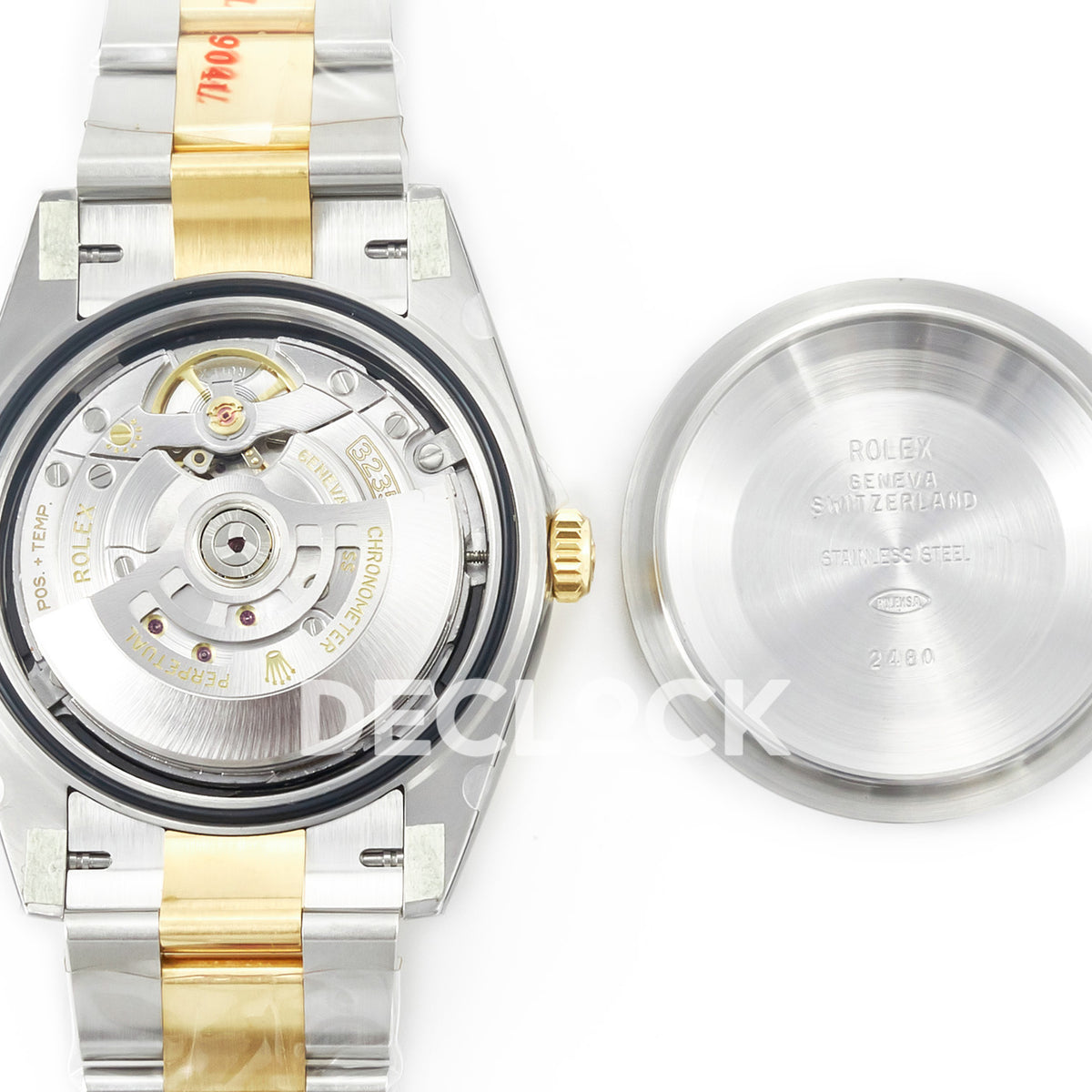Rolex Datejust 41 Black Yellow Gold Clean Oyster — Ανοιχτή κάσα και μηχανισμός