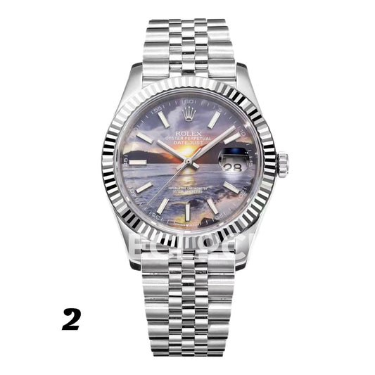 Rolex Datejust 41 Custom Blue Artwork Jubilee — Σχέδιο καντράν 2