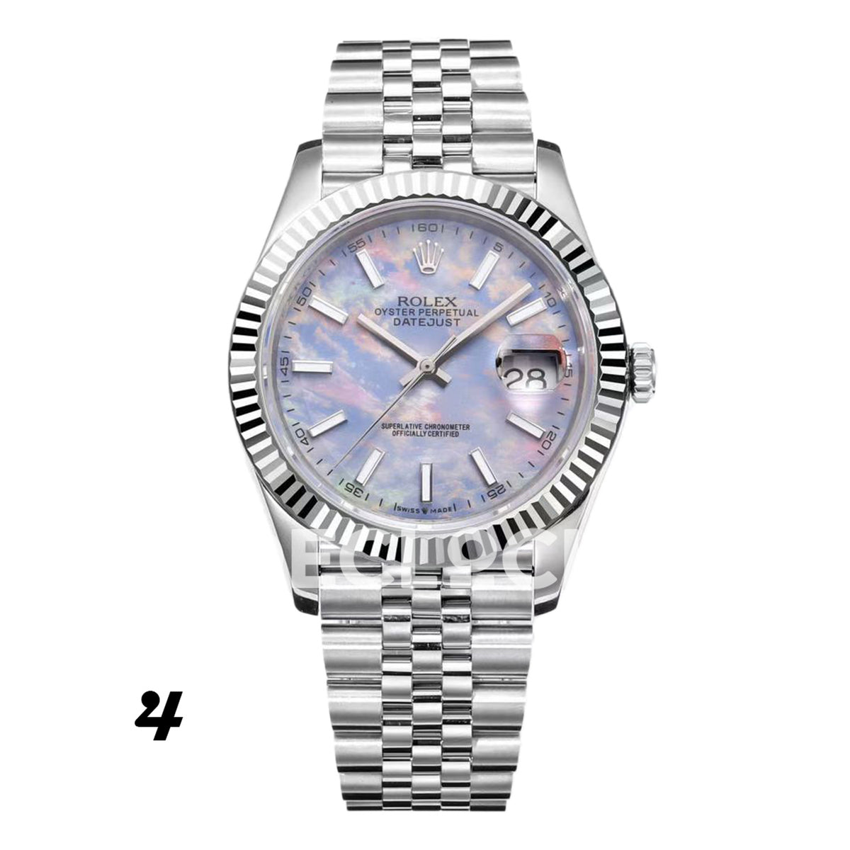 Rolex Datejust 41 Custom Blue Artwork Jubilee — Σχέδιο καντράν 4