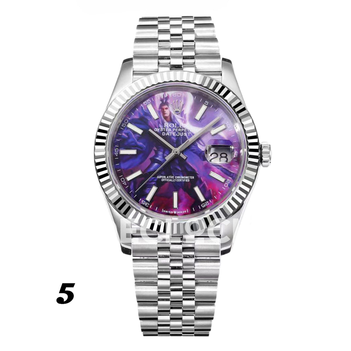 Rolex Datejust 41 Custom Blue Artwork Jubilee — Σχέδιο καντράν 5