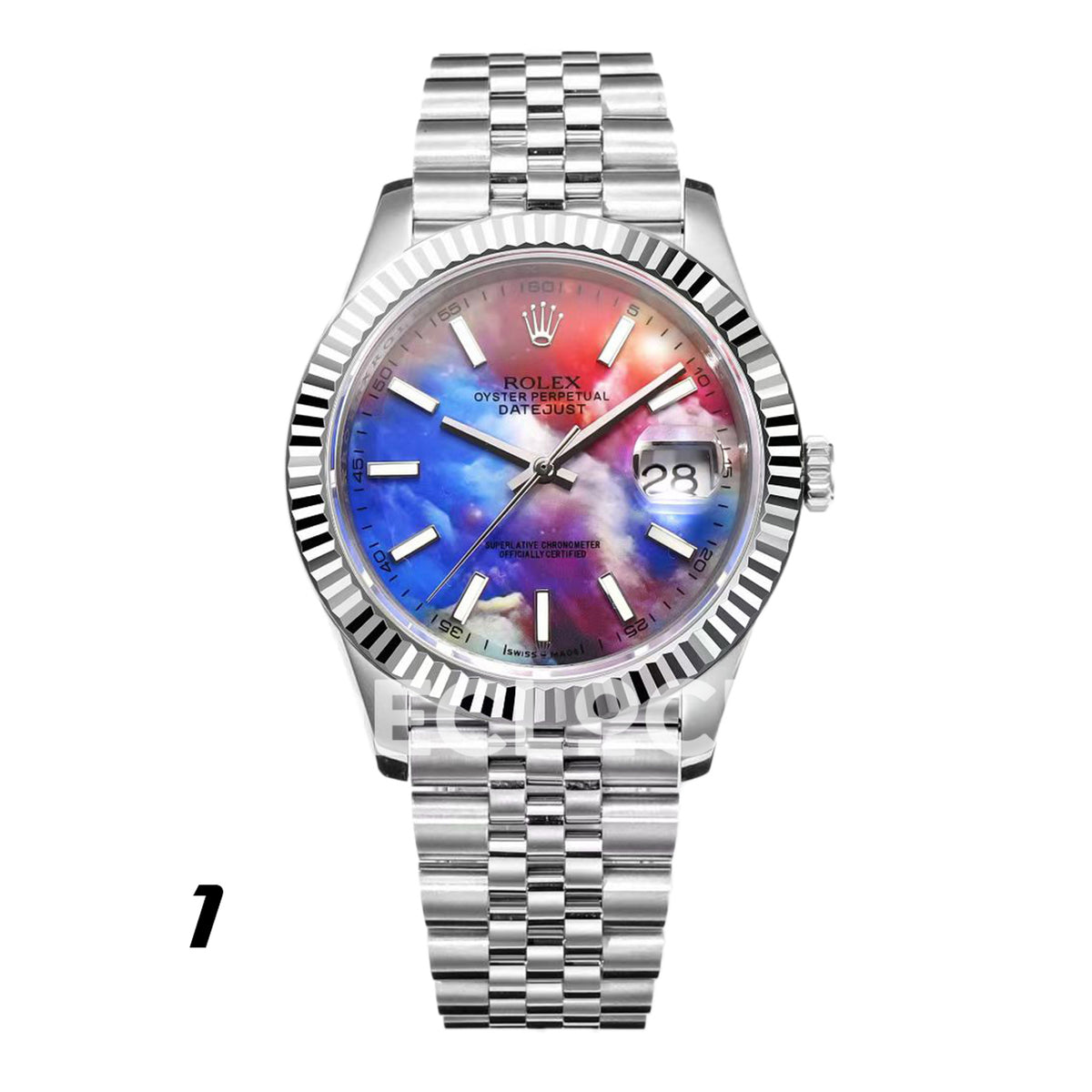 Rolex Datejust 41 Custom Multicolor Artwork Jubilee — Σχέδιο καντράν 1
