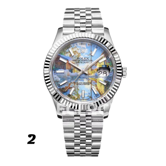 Rolex Datejust 41 Custom Multicolor Artwork Jubilee — Σχέδιο καντράν 2