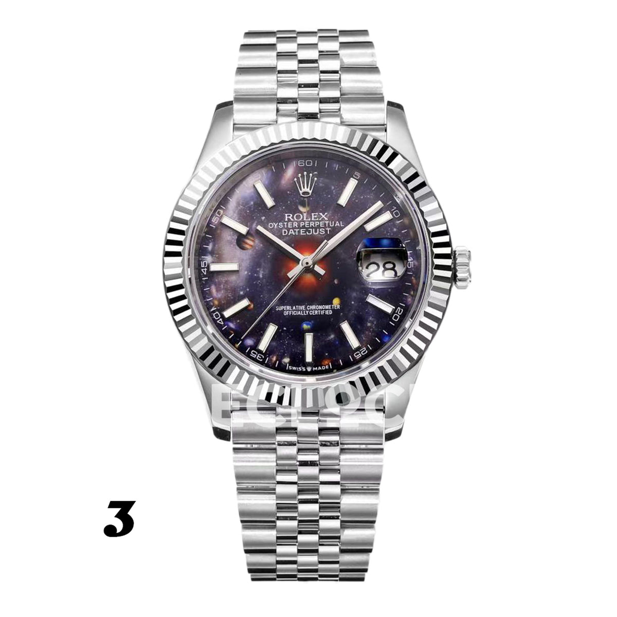Rolex Datejust 41 Custom Multicolor Artwork Jubilee — Σχέδιο καντράν 3