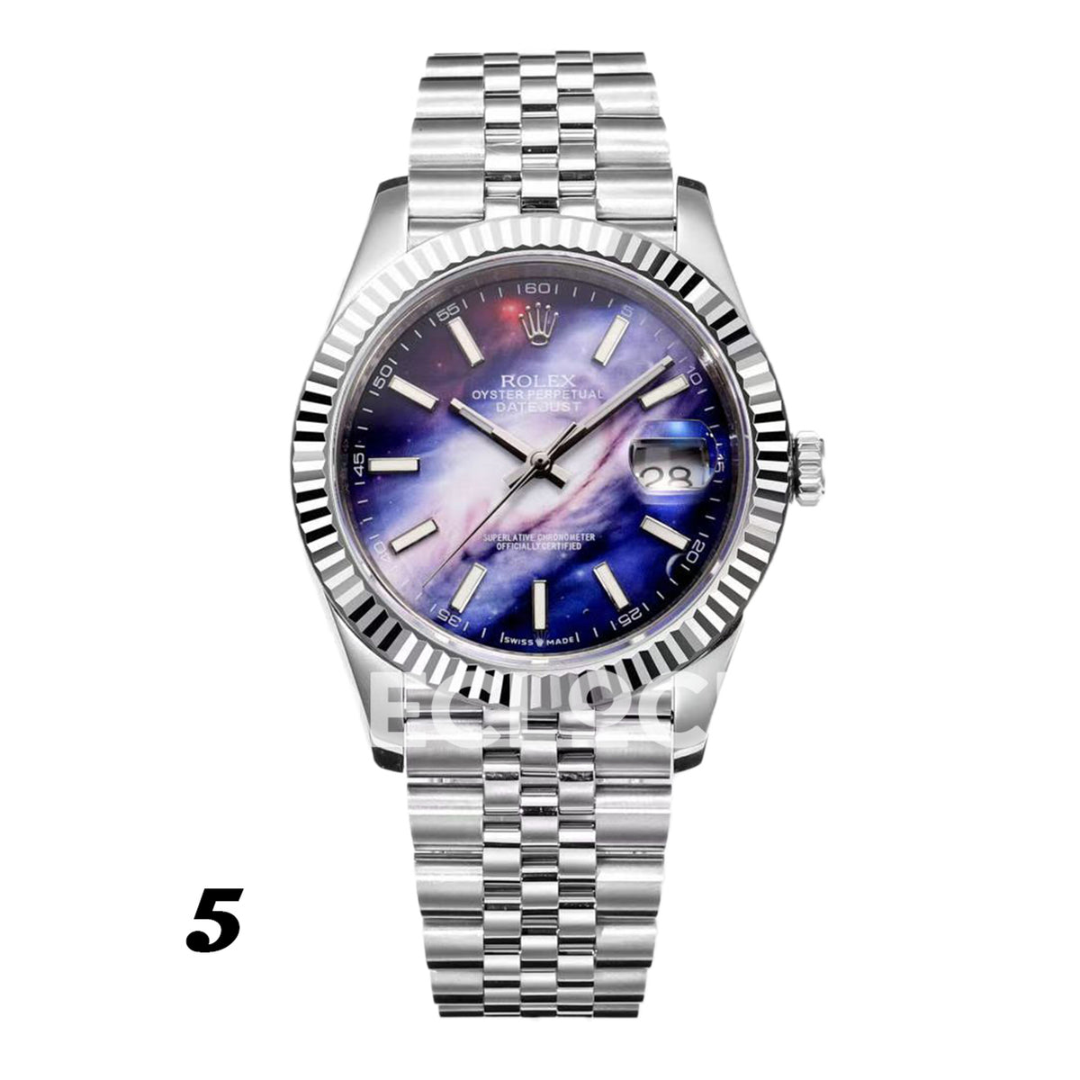 Rolex Datejust 41 Custom Multicolor Artwork Jubilee — Σχέδιο καντράν 5