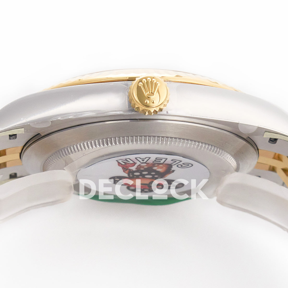 Rolex Datejust 41 MOP Diamond Yellow Gold Clean Jubilee — Προφίλ κάσας και κορώνα