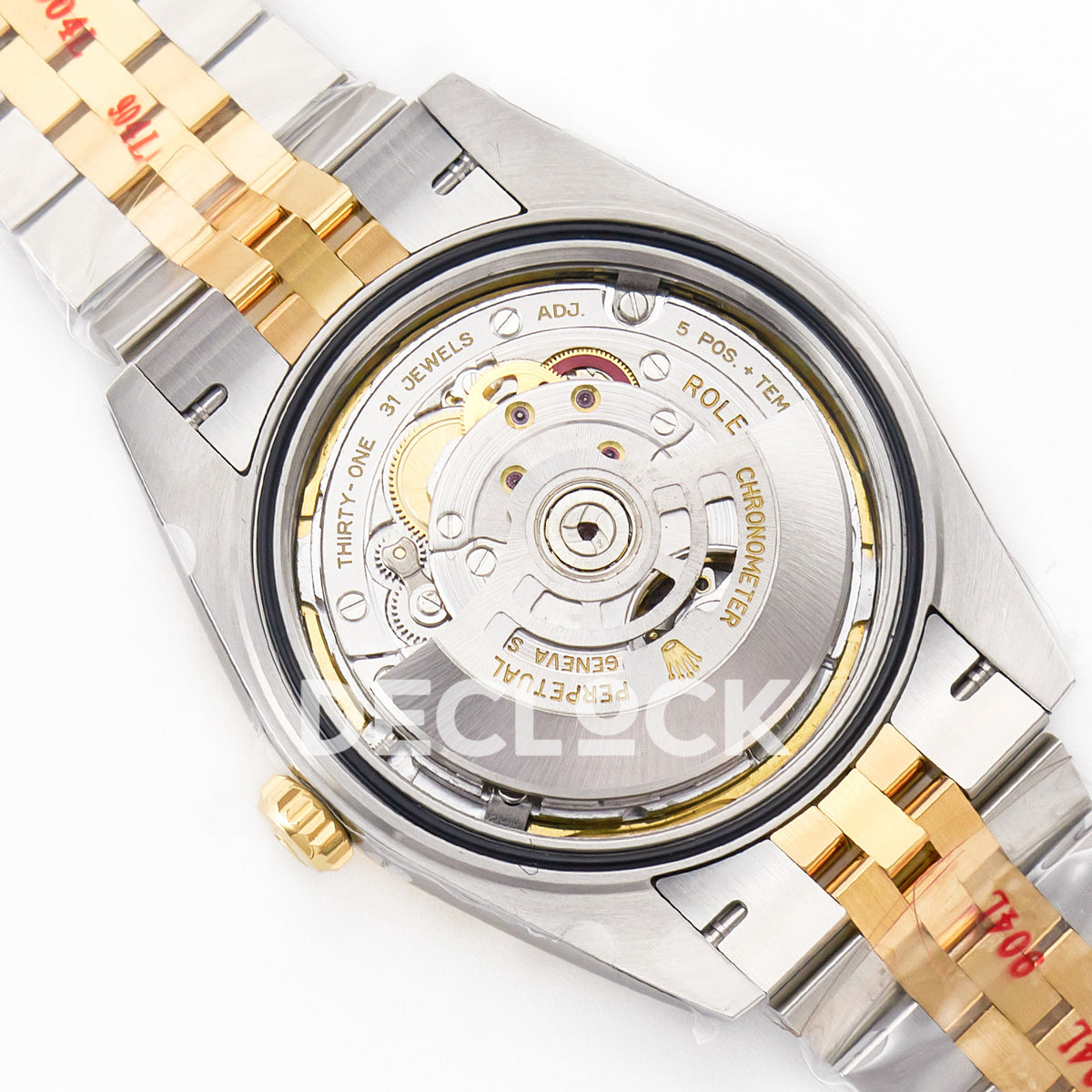 Rolex Datejust 41 MOP Diamond Yellow Gold Clean Jubilee — Πίσω όψη μηχανισμού