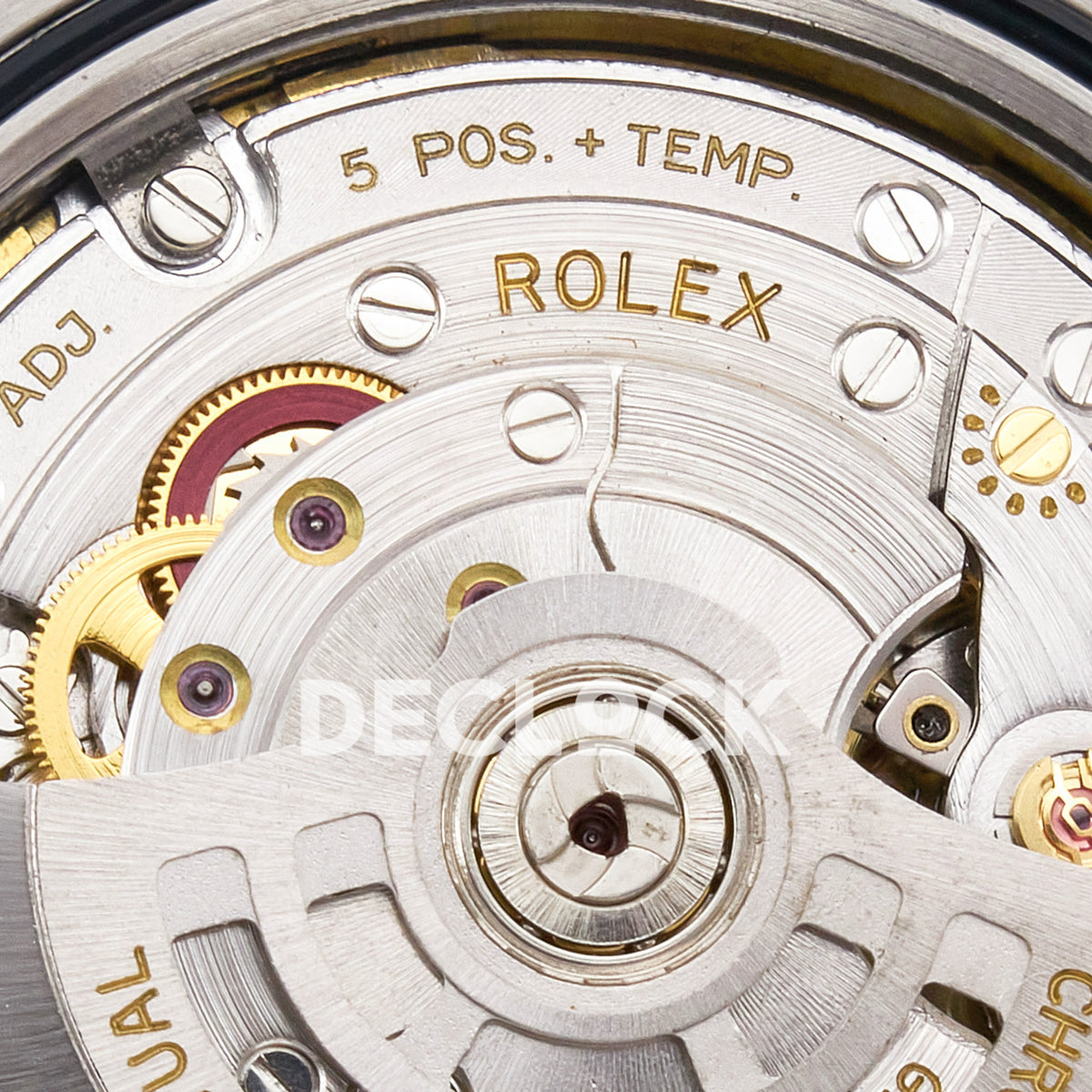 Rolex Datejust 41 MOP Diamond Yellow Gold Clean Jubilee — Κοντινή όψη μηχανισμού