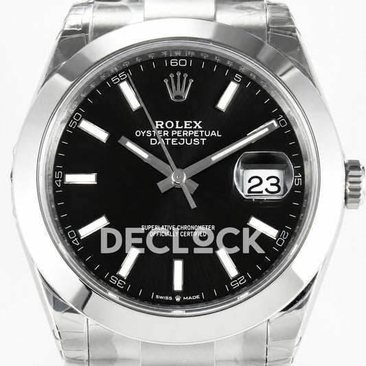 Rolex Datejust 41mm 126334 904L SS VSF Black Dial on Oyster Bracelet VS3235 Replica