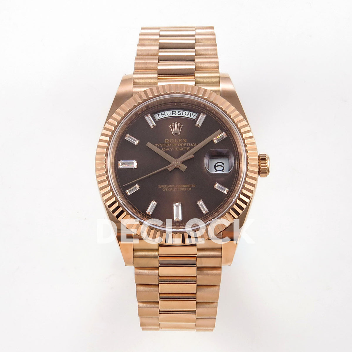 Rolex Day-Date 40 228235 QF Chocolate Gem Dial President JH3255 V9 replica - front