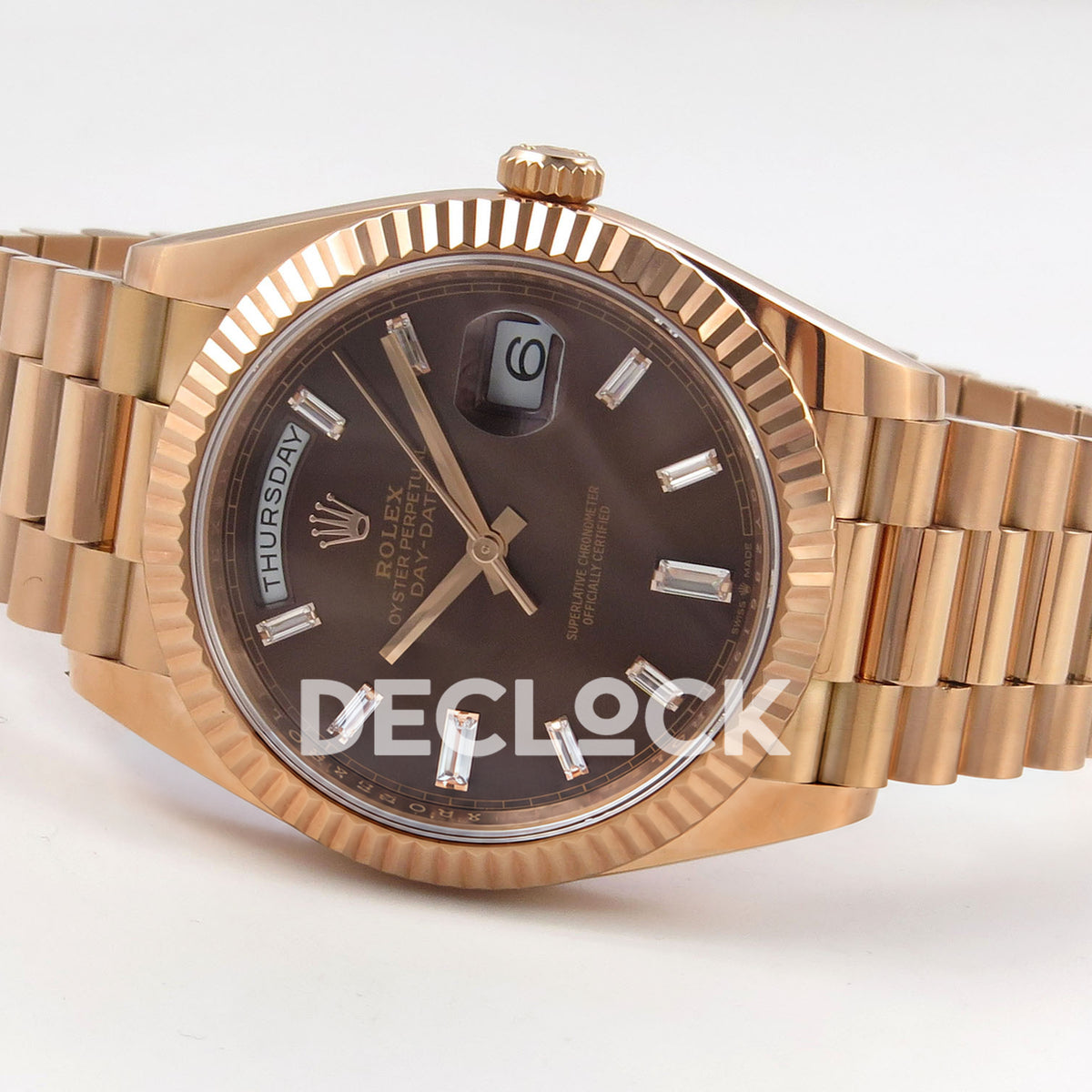 Rolex Day-Date 40 228235 QF Chocolate Gem Dial President JH3255 V9 replica - full watch right