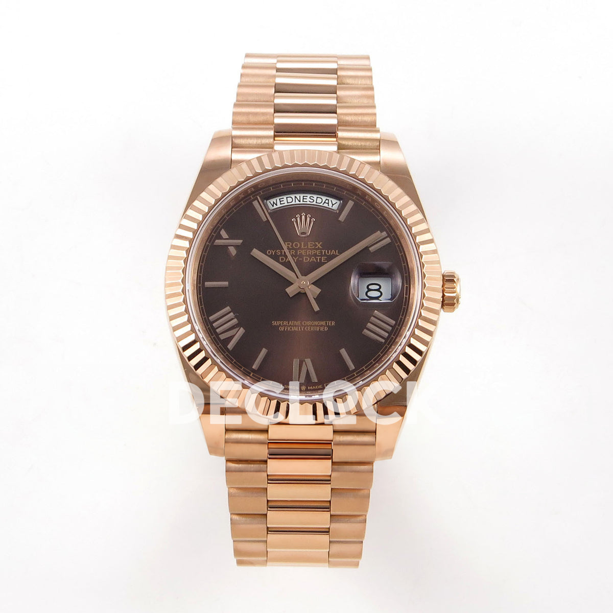 Rolex Day-Date 40 228235 QF Chocolate Roman Dial President JH3255 V9 replica - front