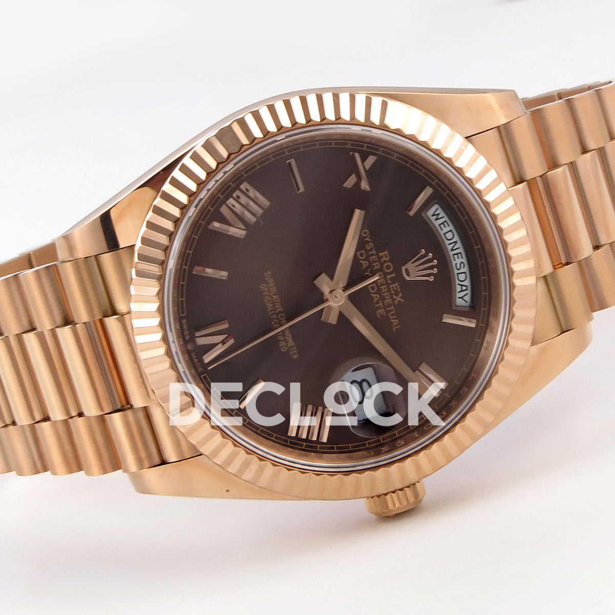 Rolex Day-Date 40 228235 QF Chocolate Roman Dial President JH3255 V9 replica - full watch left