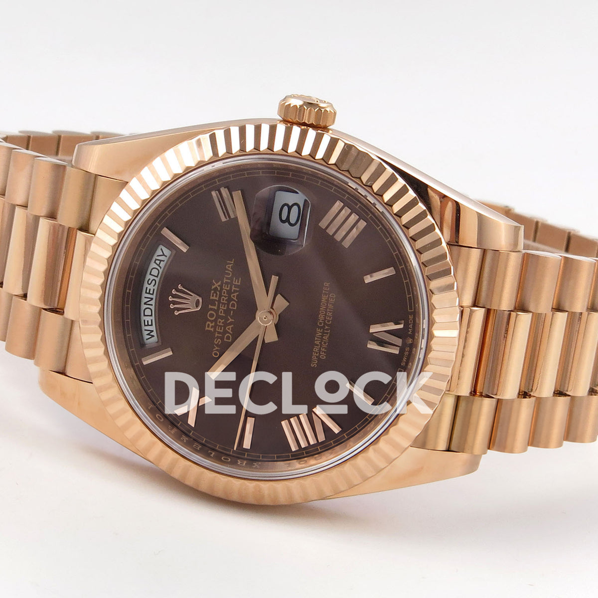 Rolex Day-Date 40 228235 QF Chocolate Roman Dial President JH3255 V9 replica - full watch right