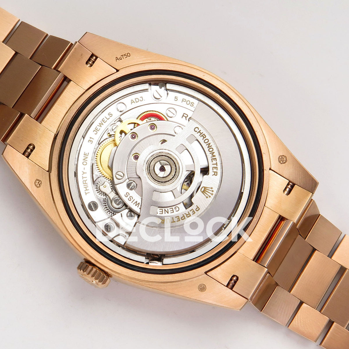 Rolex Day-Date 40 228235 QF White MOP Gem Dial President JH3255 V9 replica - movement open