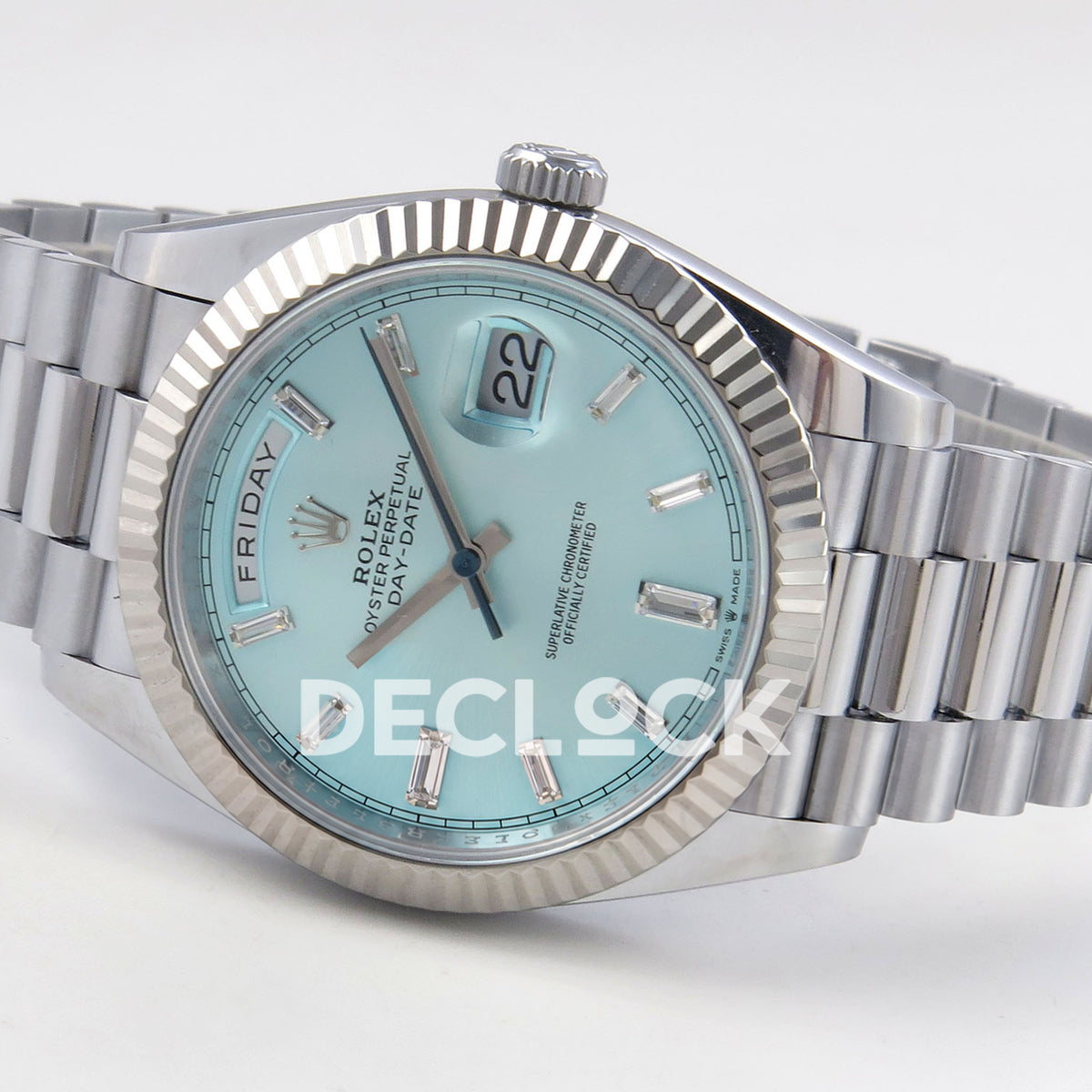 Rolex Day-Date 40 228236 QF Ice Blue Gem Dial Steel President JH3255 V9 replica - full watch right