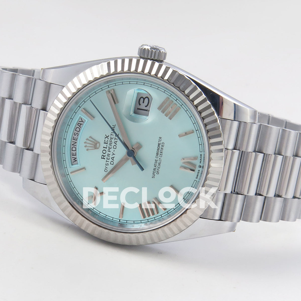 Rolex Day-Date 40 228236 QF Ice Blue Roman Steel President JH3255 V9 replica - full watch right