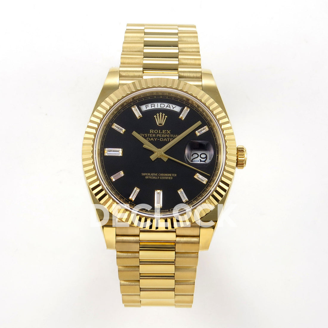 Rolex Day-Date 40 228238 QF Black Gem Dial President JH3255 V9 replica - front 228238
