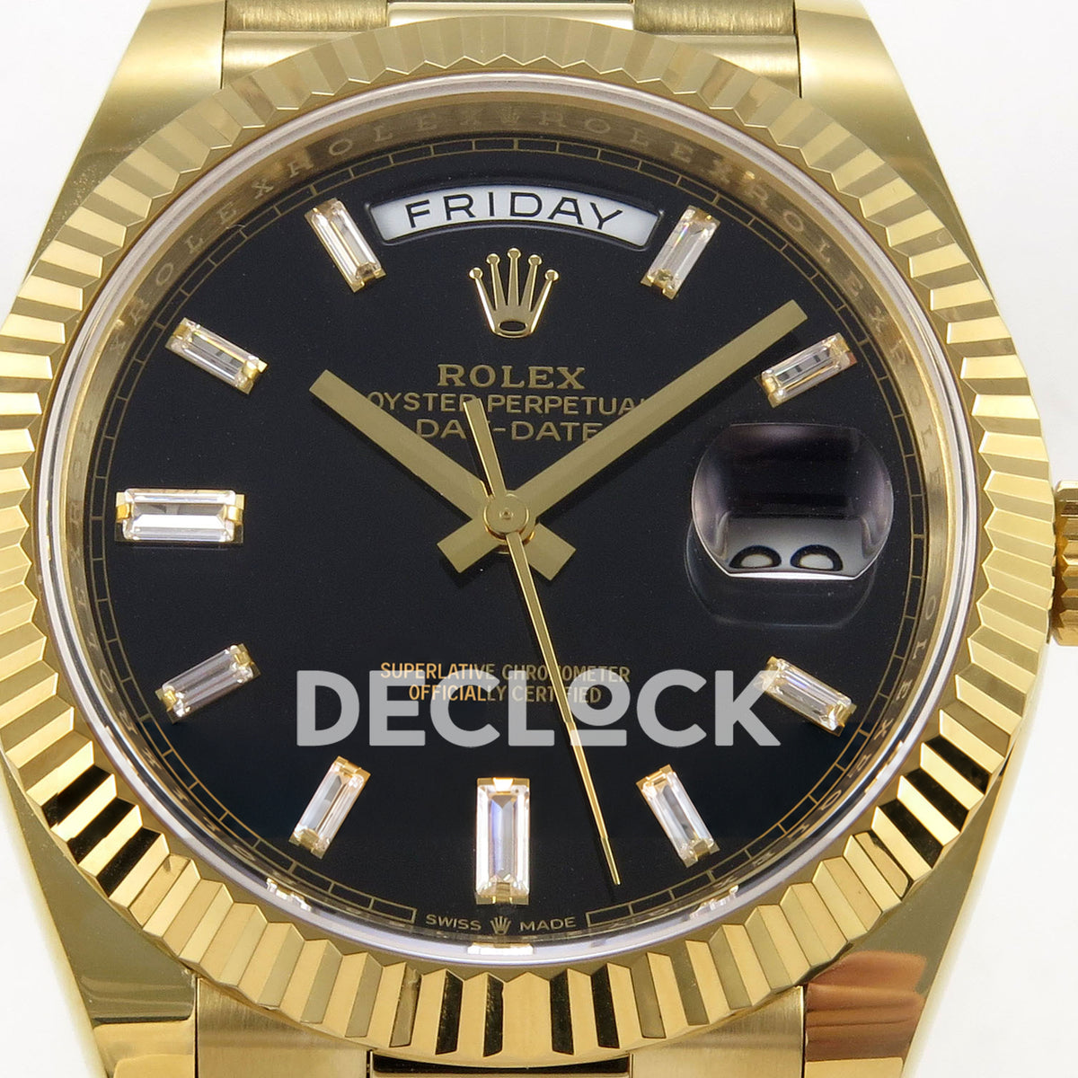 Rolex Day-Date 40 228238 QF Black Gem Dial President JH3255 V9 replica - dial closeup