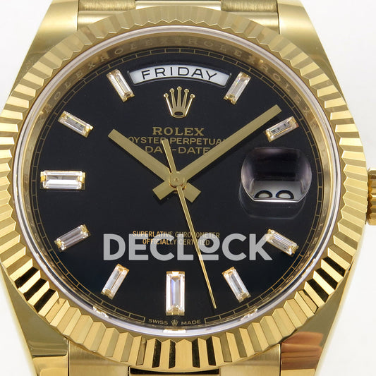 Rolex Day-Date 40 228238 QF Black Gem Dial President JH3255 V9 replica - dial closeup
