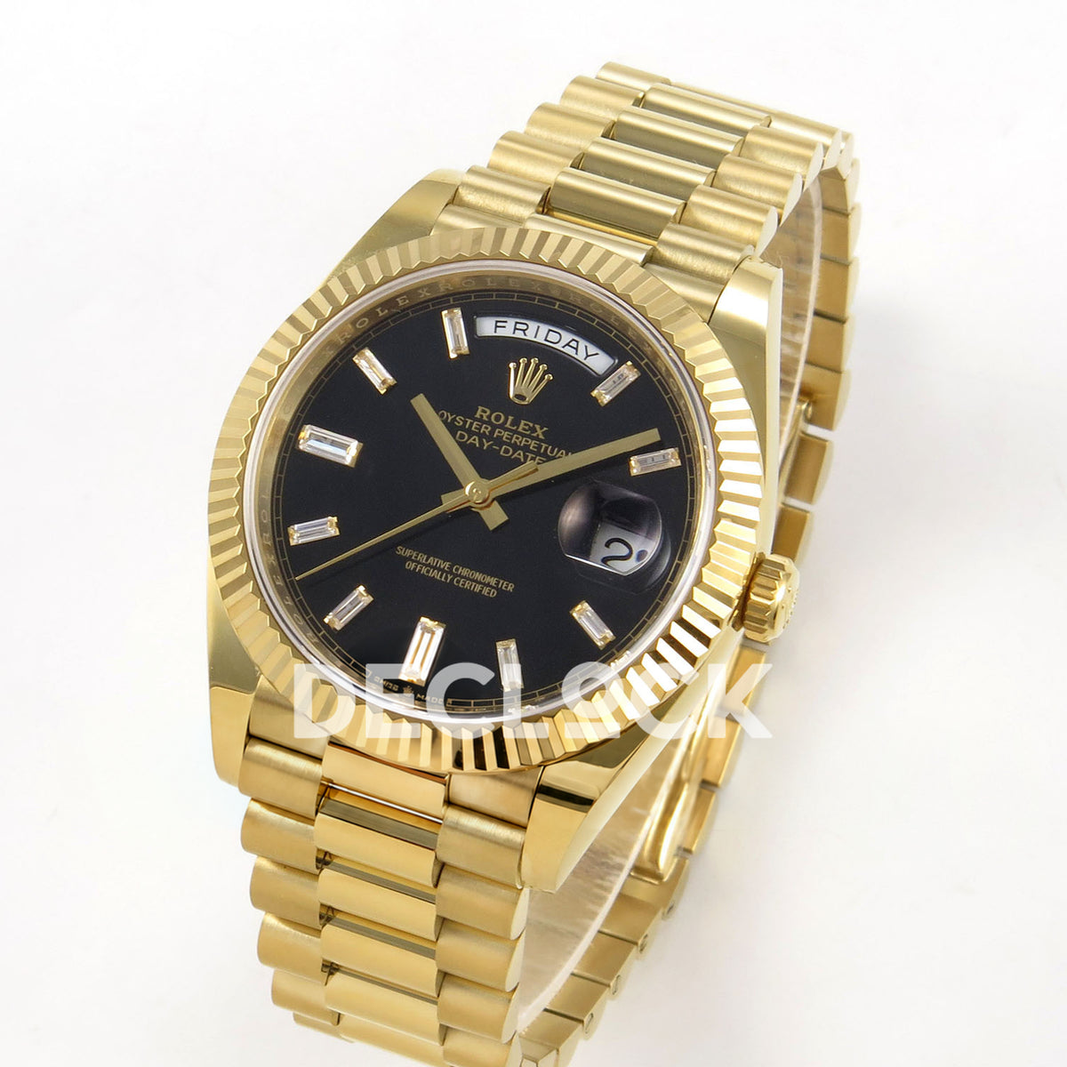 Rolex Day-Date 40 228238 QF Black Gem Dial President JH3255 V9 replica - three quarter
