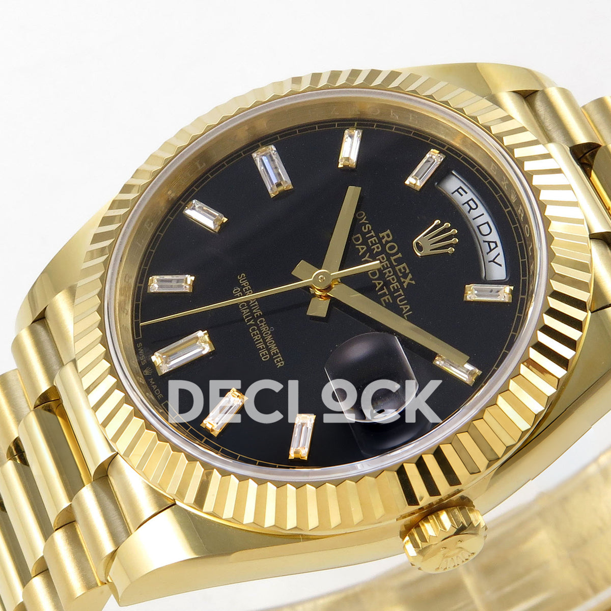 Rolex Day-Date 40 228238 QF Black Gem Dial President JH3255 V9 replica - dial angle right