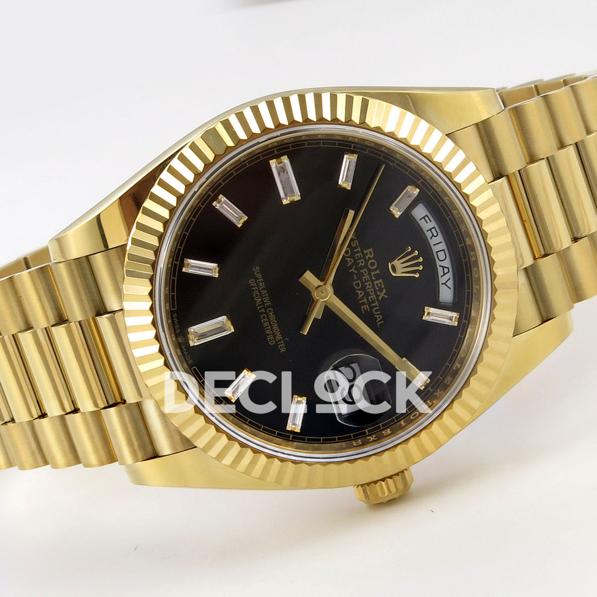 Rolex Day-Date 40 228238 QF Black Gem Dial President JH3255 V9 replica - full watch left