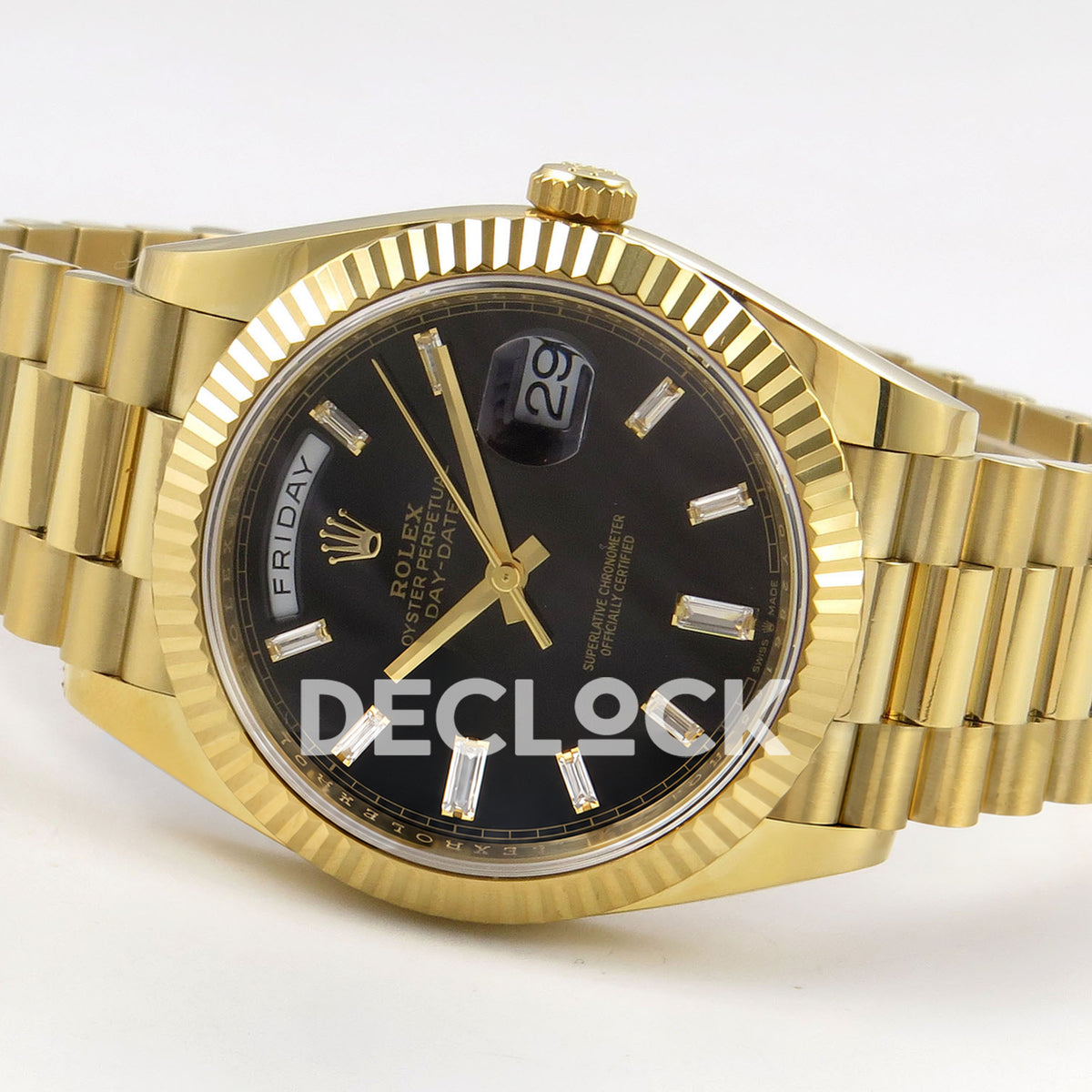 Rolex Day-Date 40 228238 QF Black Gem Dial President JH3255 V9 replica - full watch right