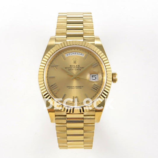 Rolex Day-Date 40 228238 QF Champagne Roman Dial President JH3255 V9 replica - front