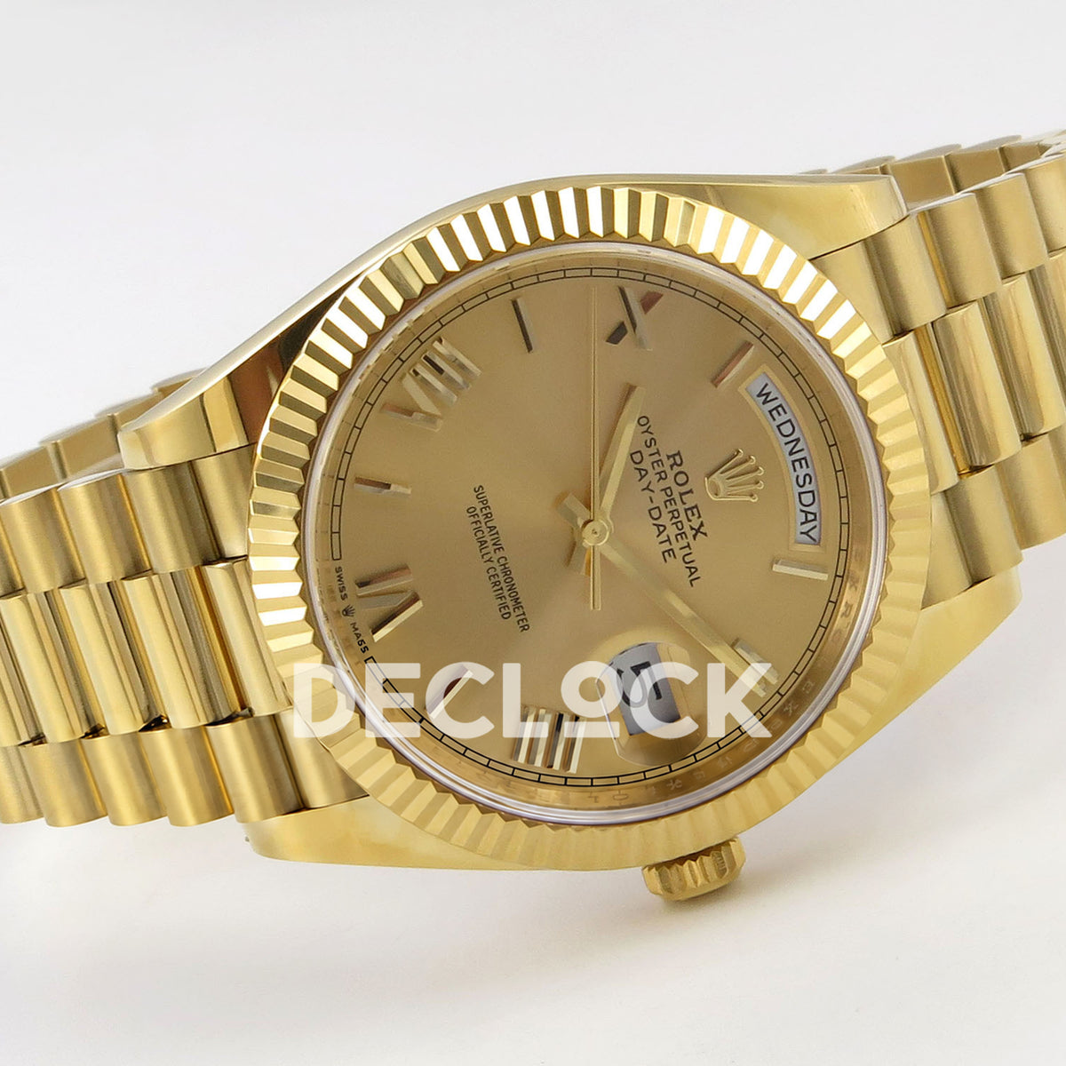 Rolex Day-Date 40 228238 QF Champagne Roman Dial President JH3255 V9 replica - full watch left