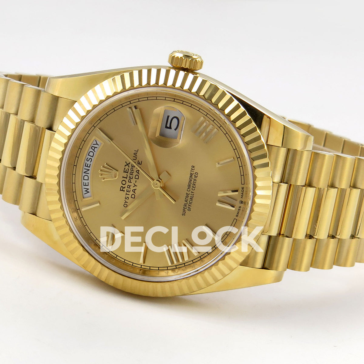 Rolex Day-Date 40 228238 QF Champagne Roman Dial President JH3255 V9 replica - full watch right