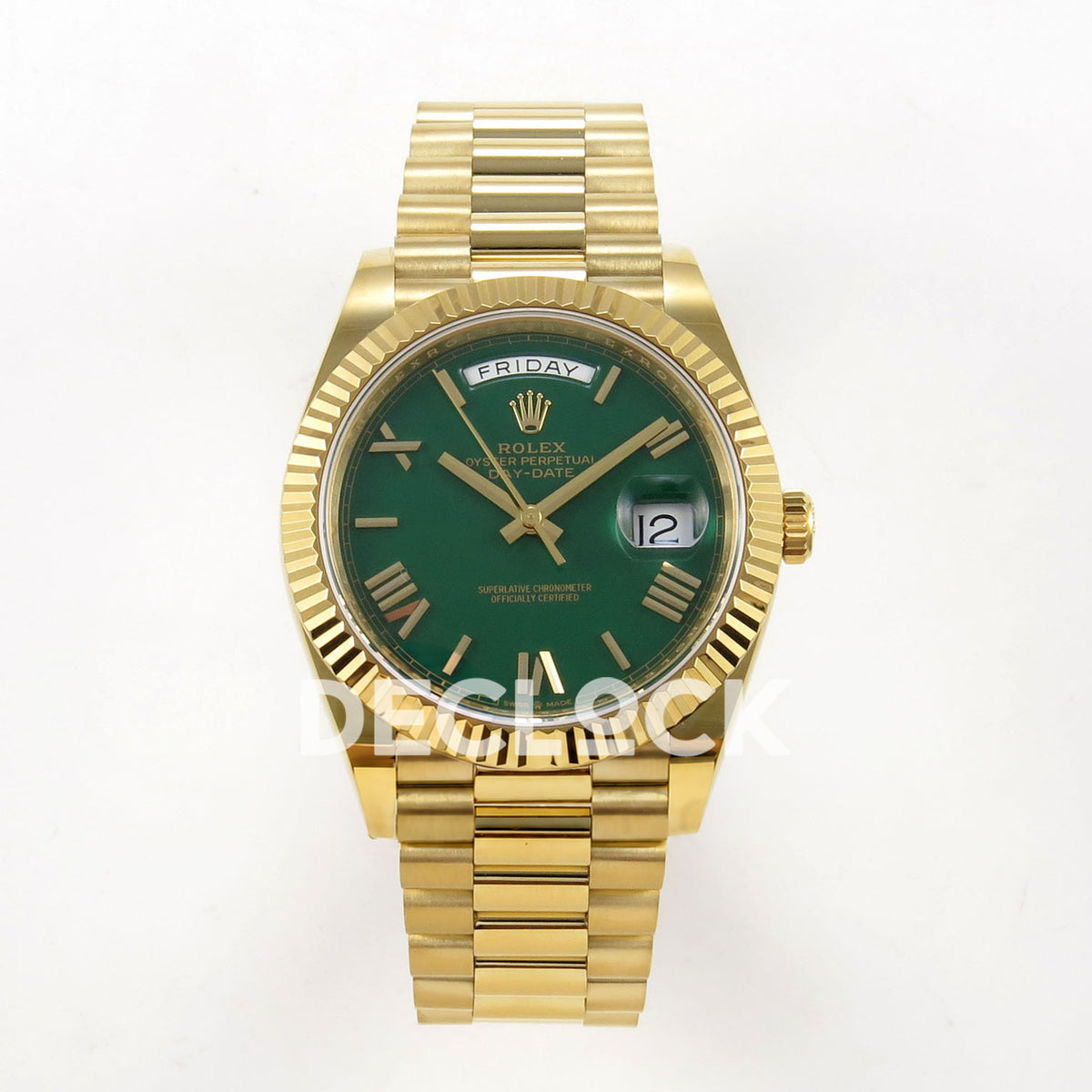 Rolex Day-Date 40 228238 QF Green Roman Dial President JH3255 V9 replica - front