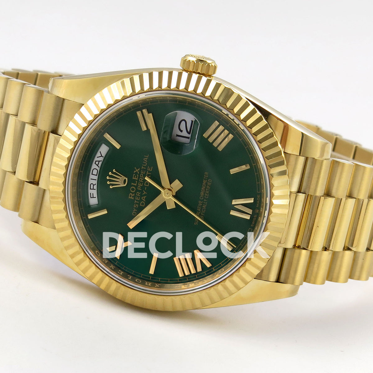 Rolex Day-Date 40 228238 QF Green Roman Dial President JH3255 V9 replica - full watch right