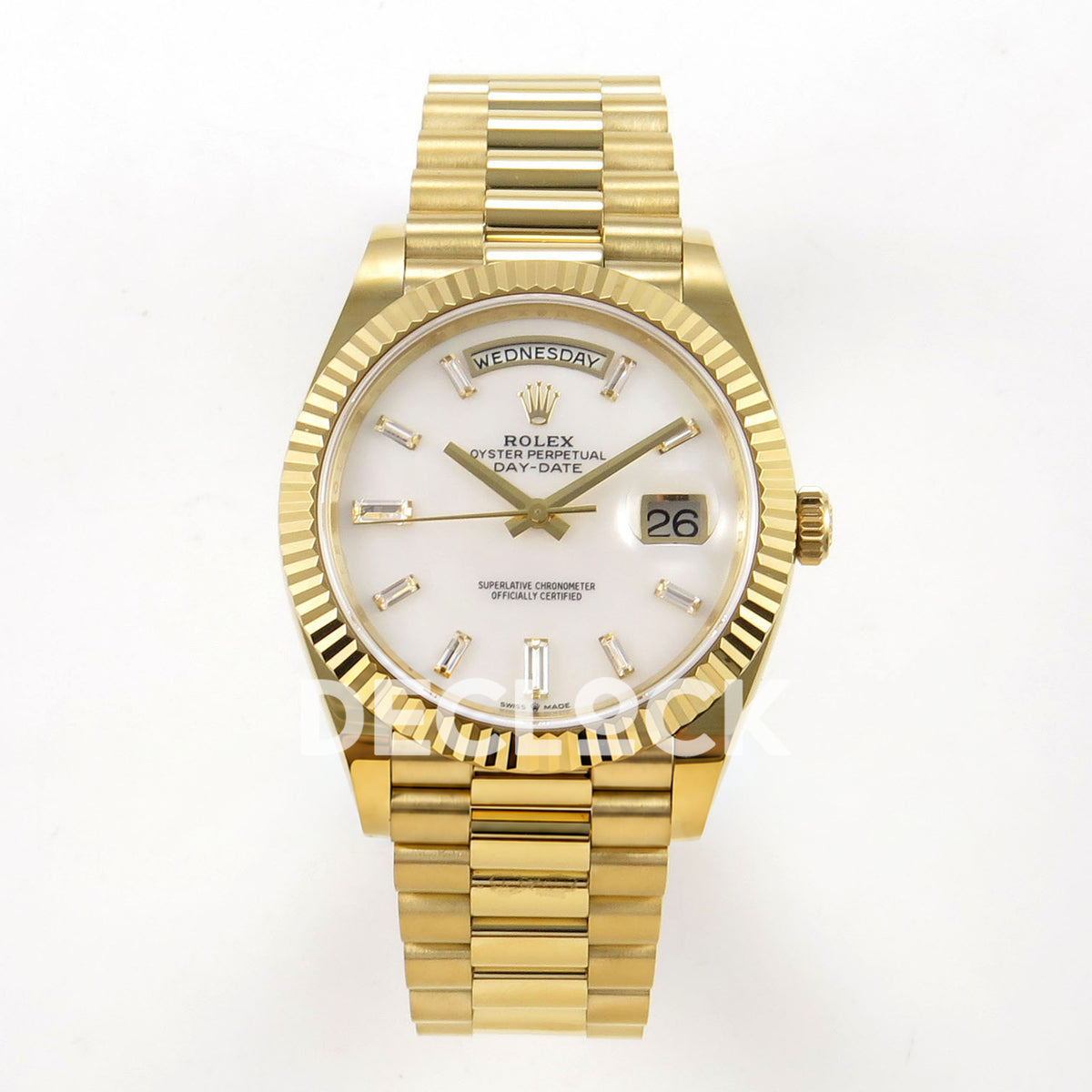 Rolex Day-Date 40 228238 QF White MOP Gem Dial President JH3255 V9 replica - front