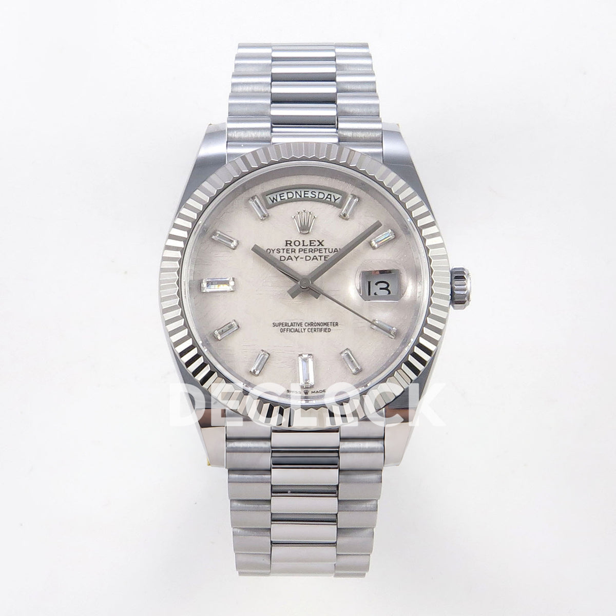 Rolex Day-Date 40 228239 QF Meteorite Gem Dial Steel President JH3255 V9 replica - front