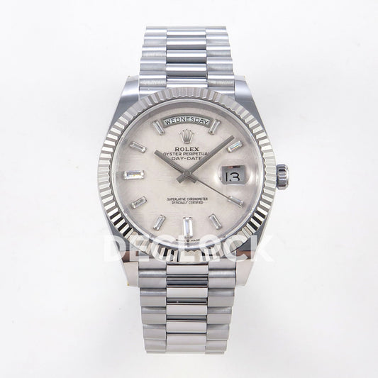 Rolex Day-Date 40 228239 QF Meteorite Gem Dial Steel President JH3255 V9 replica - front