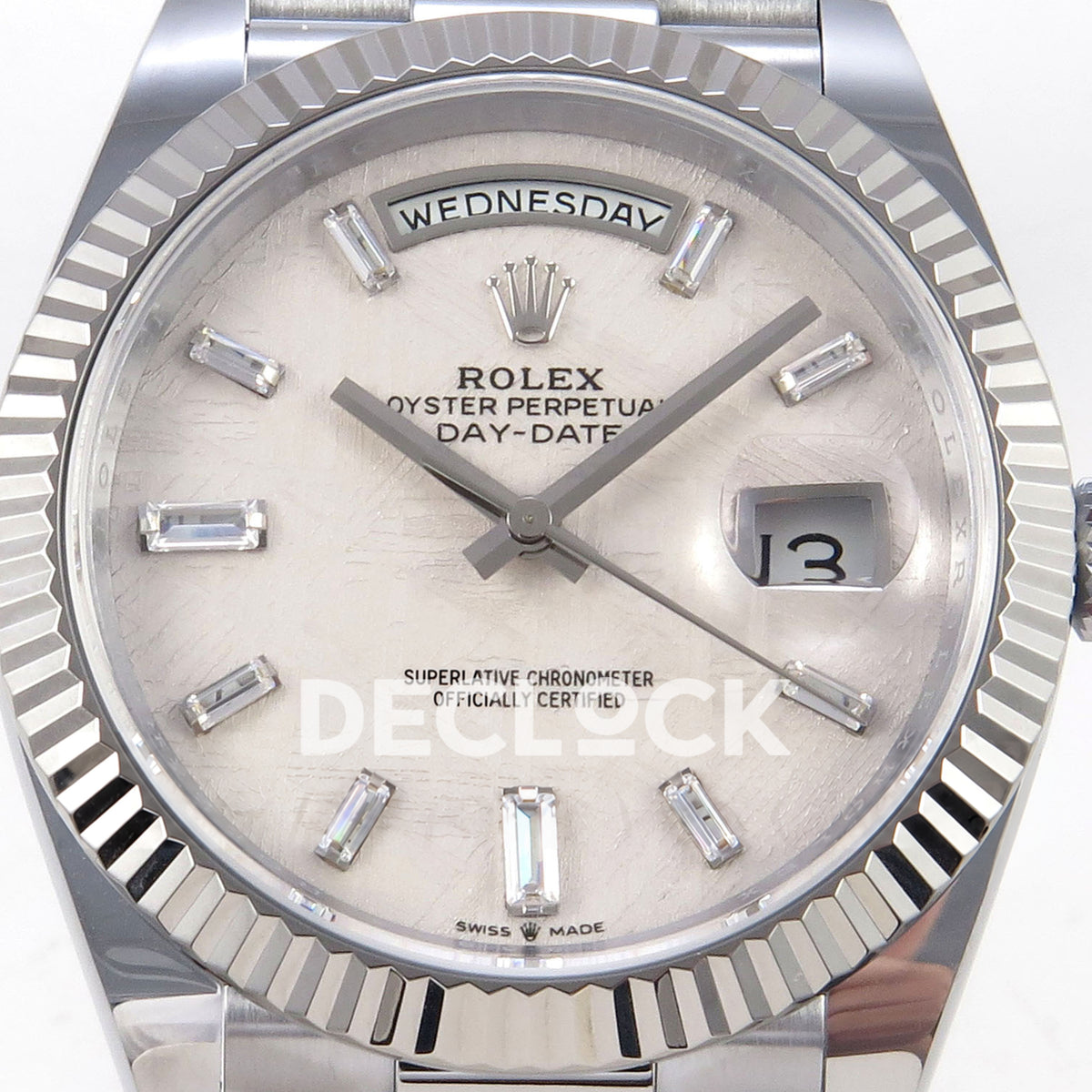 Rolex Day-Date 40 228239 QF Meteorite Gem Dial Steel President JH3255 V9 replica - dial closeup