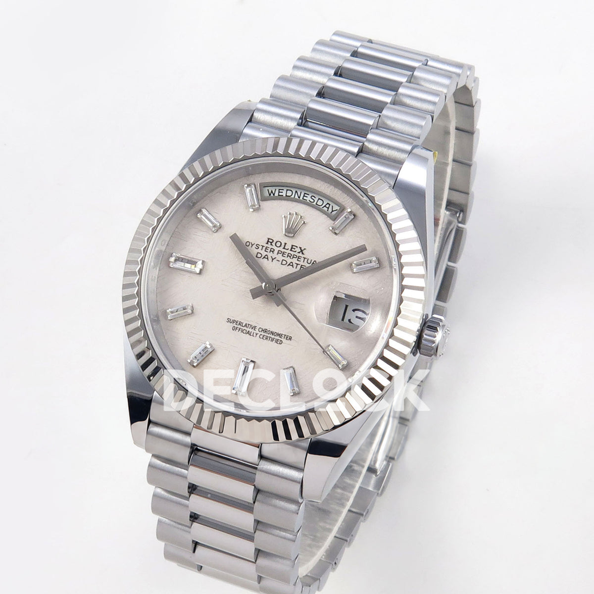 Rolex Day-Date 40 228239 QF Meteorite Gem Dial Steel President JH3255 V9 replica - three quarter
