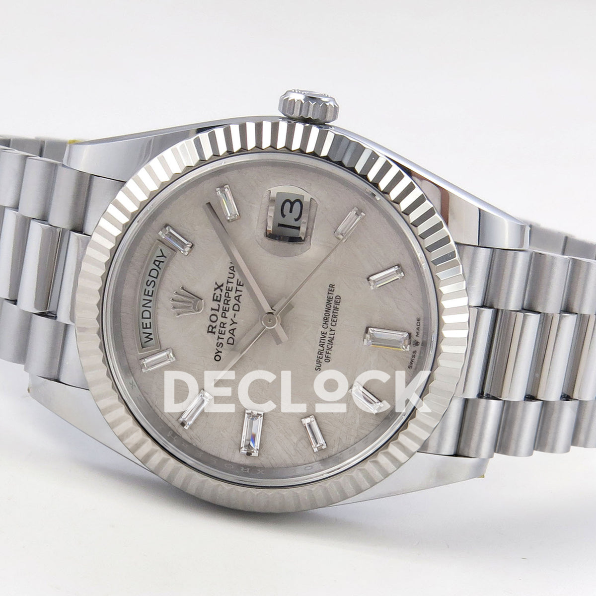 Rolex Day-Date 40 228239 QF Meteorite Gem Dial Steel President JH3255 V9 replica - full watch right