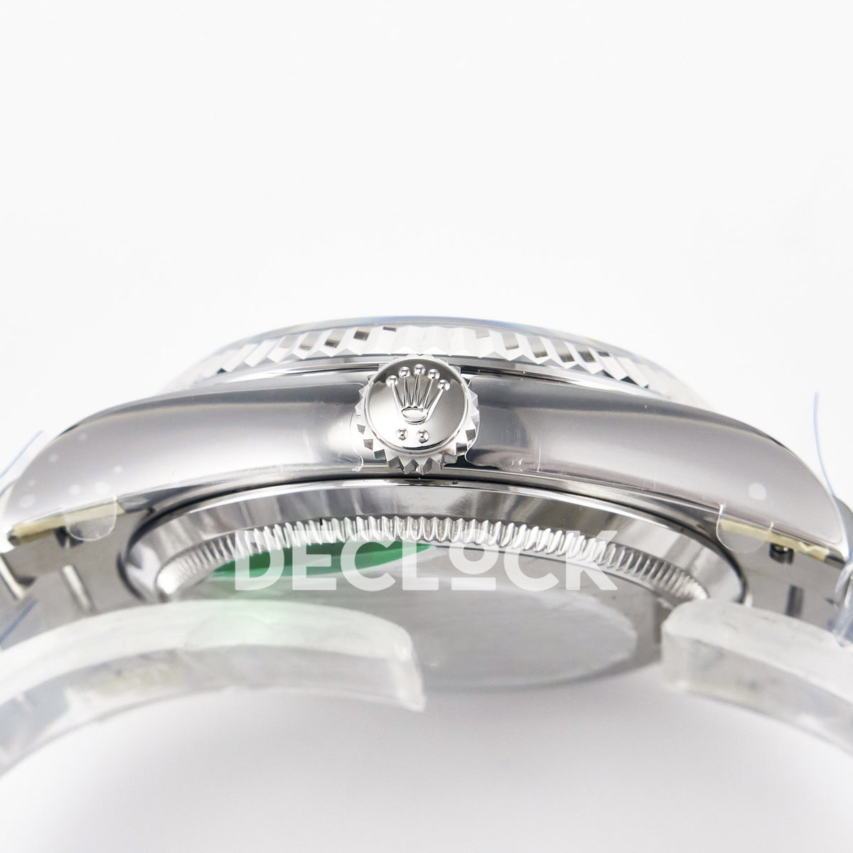 Rolex Day-Date Custom Puzzle 128239 Turquoise QHF A2834 replica - crown side