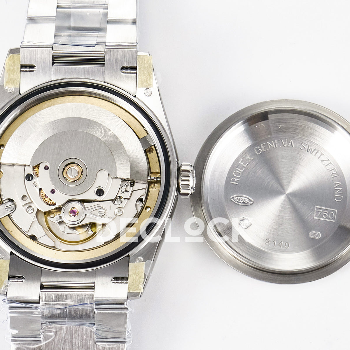 Rolex Day-Date Custom Puzzle 128239 Turquoise QHF A2834 replica - open caseback