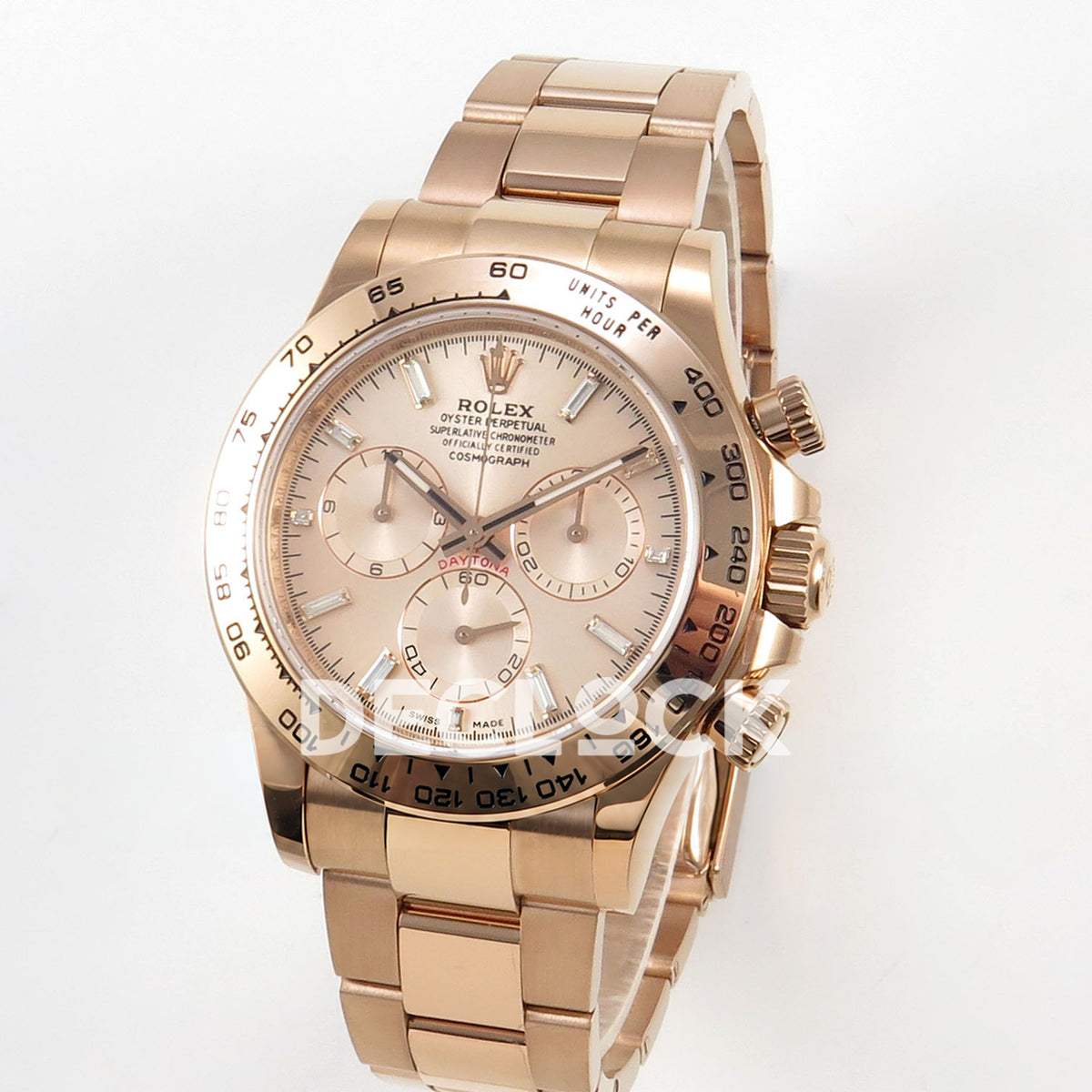 Rolex Daytona 116505 AVF Rose Gold Dial DD4130 replica - three quarter