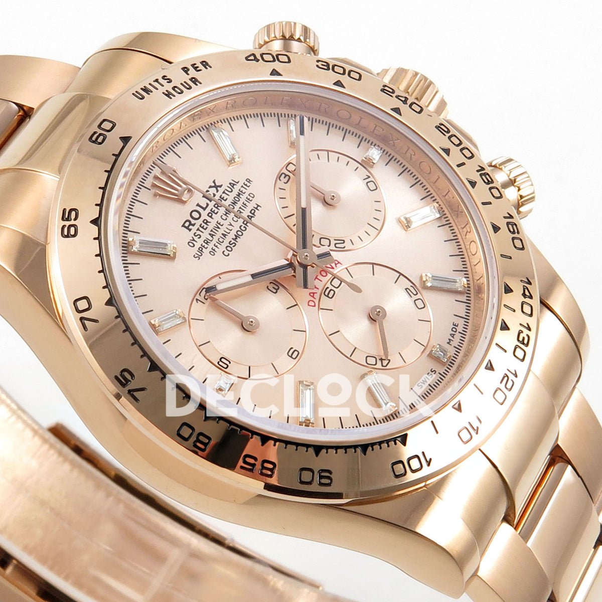 Rolex Daytona 116505 AVF Rose Gold Dial DD4130 replica - dial side angle